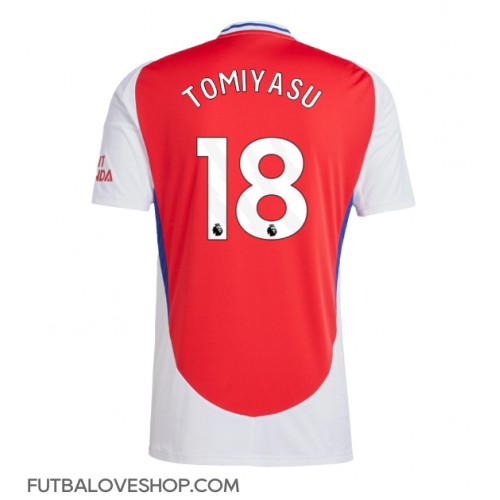 Dres Arsenal Takehiro Tomiyasu #18 Domáci 2024-25 Krátky Rukáv